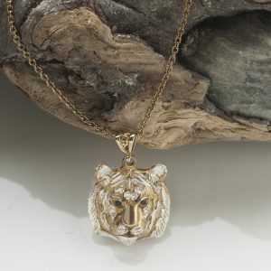 tiger head pendants with black diamonds GS