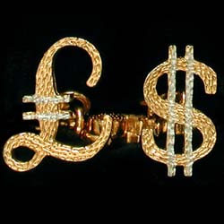 pound and dollar cufflinks GS