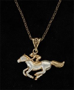 Horse and jockey pendant GS