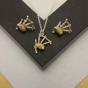 bagpipe pendant and earring set GS