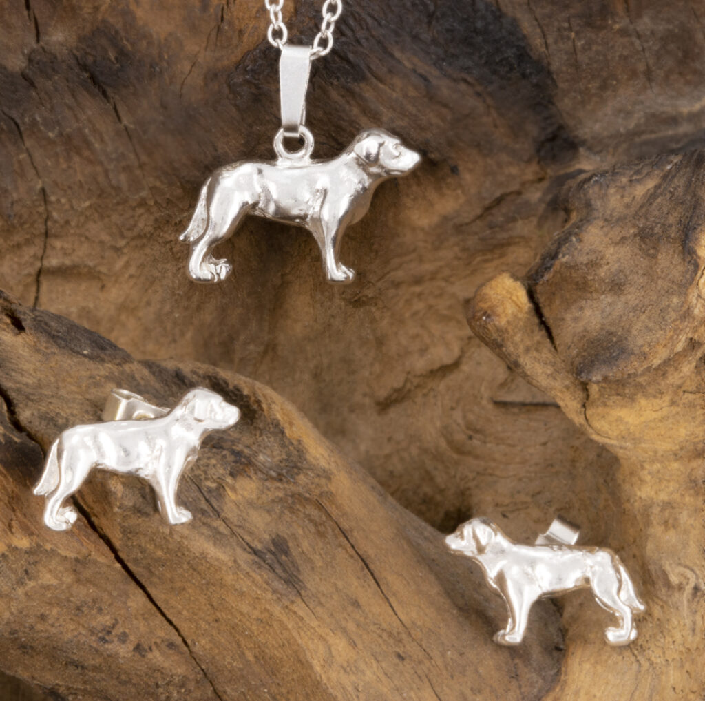 Labrador Set of matching Pendant and Earrings Simon Kemp Jewellers