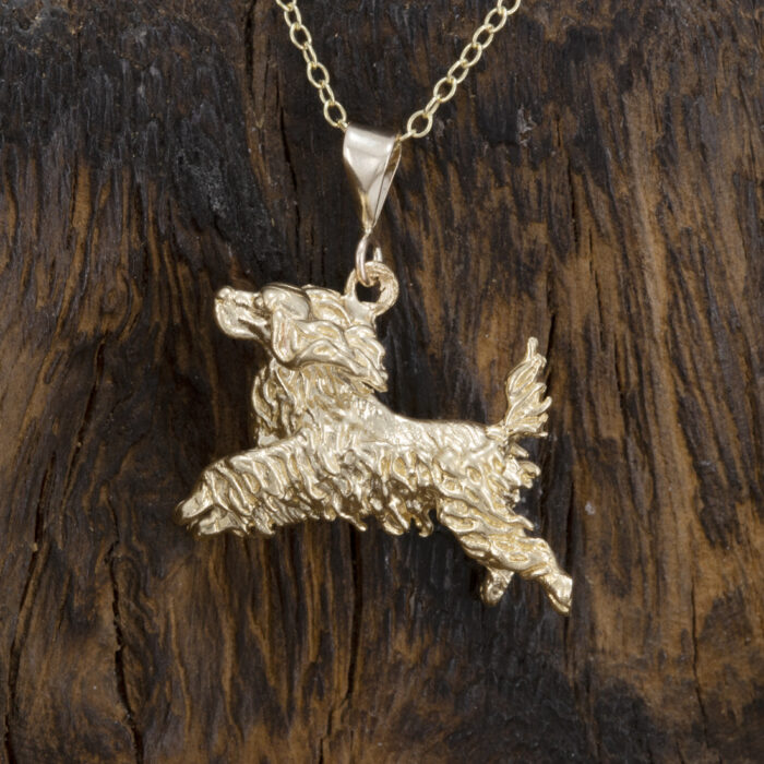 Solid 9 carat Gold Spaniel Pendant