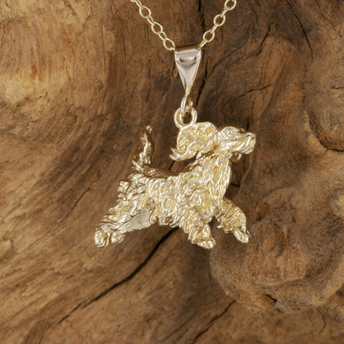 Solid 9 carat Gold Spaniel Pendant - Image 2