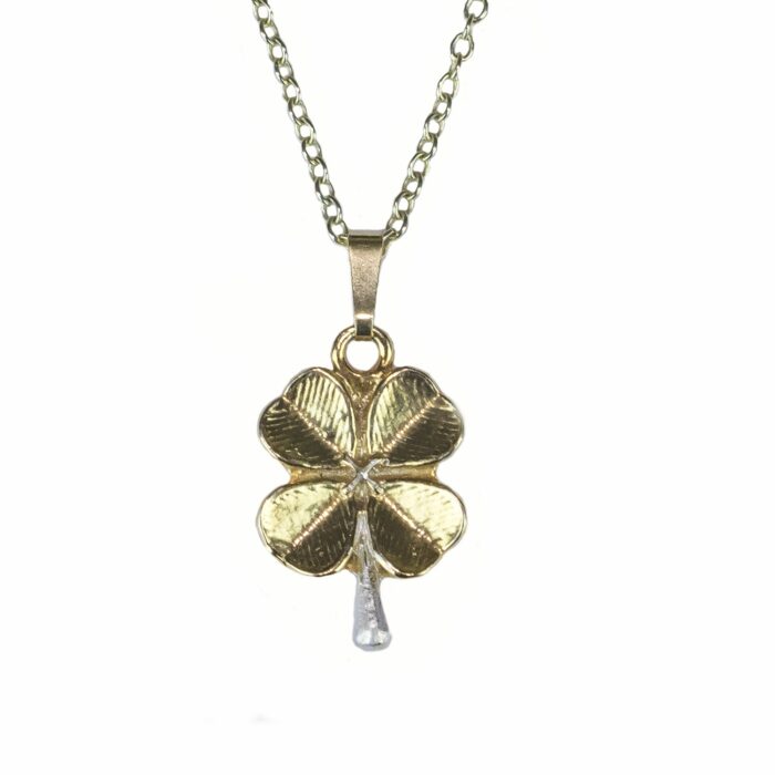 Lucky Four Leaf Clover Pendant Eighteen Carat Gold On Solid Silver - Image 2