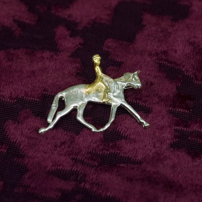 Dressage Brooch Eighteen Carat Gold On Sterling Silver