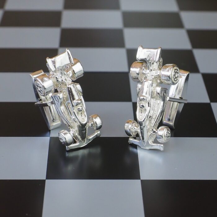 F1 Formula One Racing Car Cufflinks In Solid Sterling Silver - Image 2