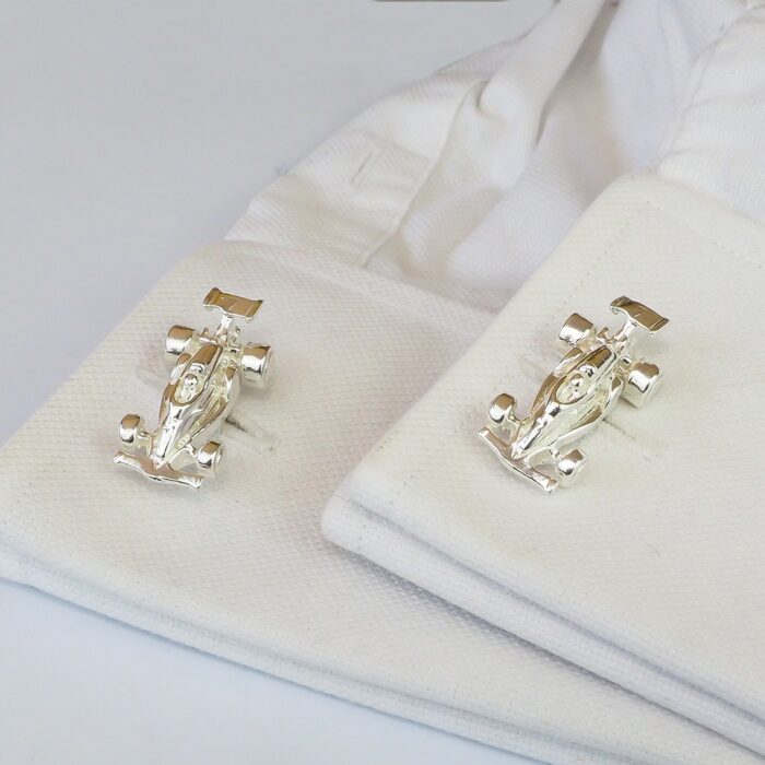 F1 Formula One Racing Car Cufflinks In Solid Sterling Silver - Image 3