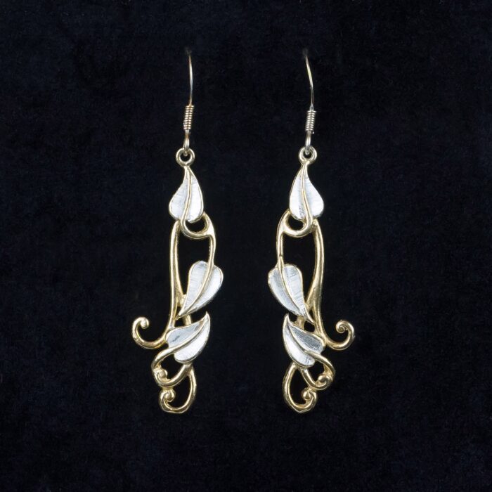 Long Leaf, William Morris Earrings Eighteen Carat Gold On Silver - Image 2
