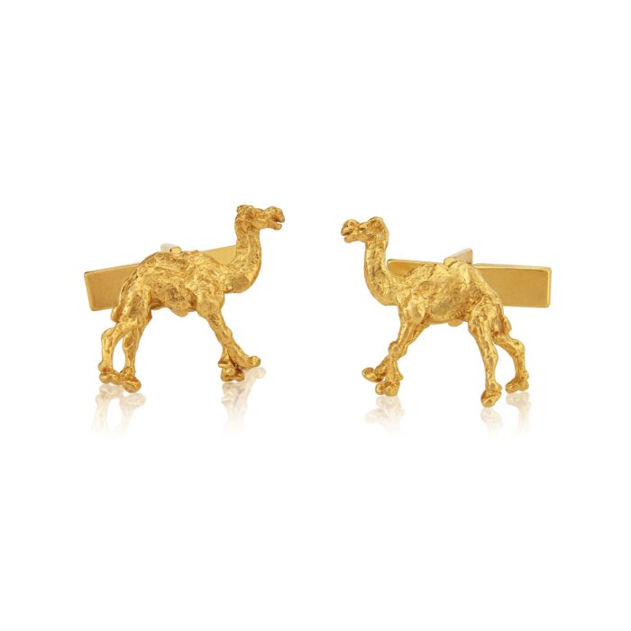 Camel Cufflinks in Gold Vermeil