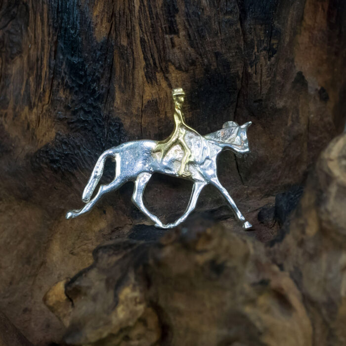 Dressage Brooch Eighteen Carat Gold On Sterling Silver - Image 3
