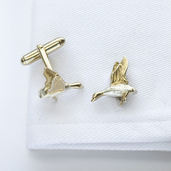 Duck Cufflinks Eighteen Carat Gold On Sterling Silver
