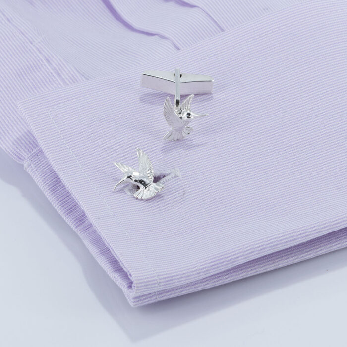 Hummingbird Cufflinks in Sterling Silver