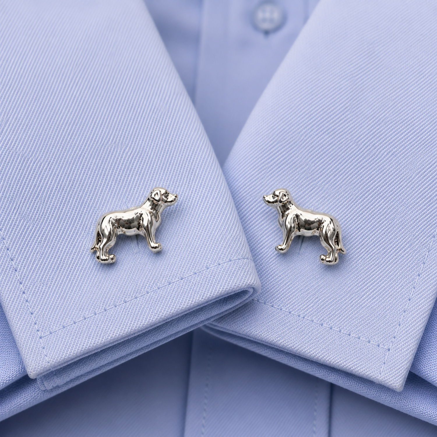 Labrador Cufflinks In Solid Sterling Recycled Silver - Image 2