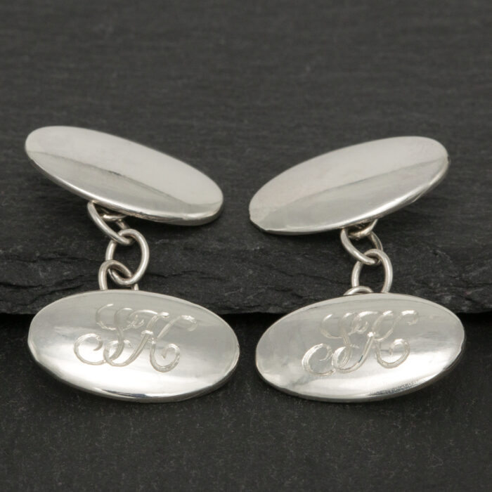 Solid Silver Monogram Cufflinks