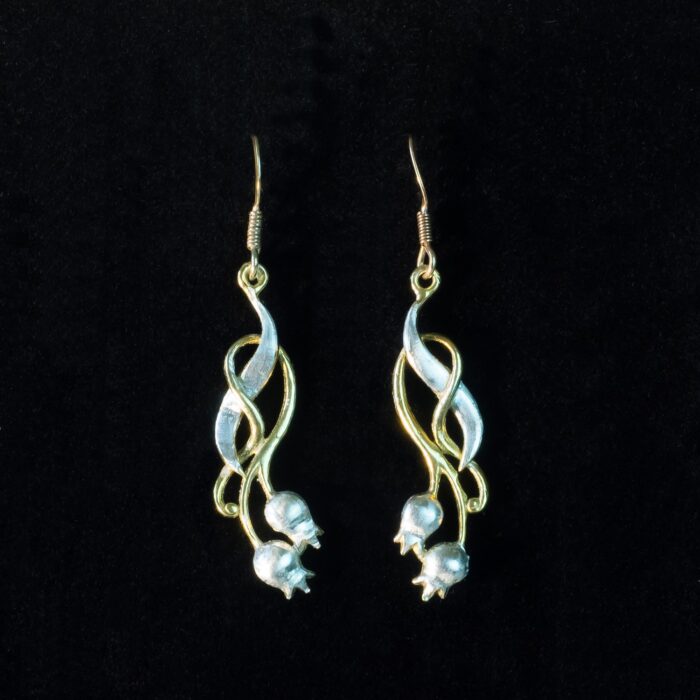 Rosehip Drop Earrings Eighteen Carat Gold On Sterling Silver - Image 2