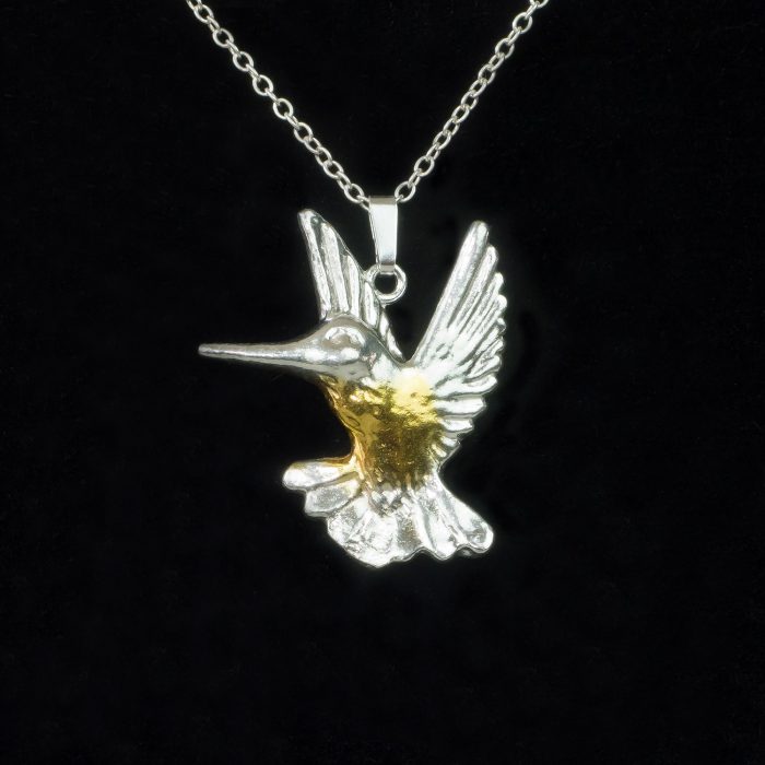 Hummingbird Pendant Eighteen Carat Gold On Sterling Silver - Image 3