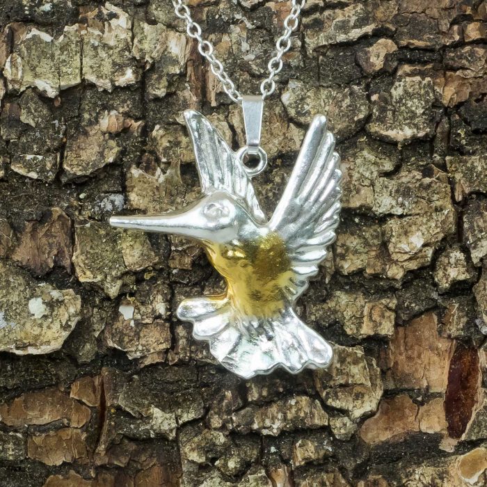 Hummingbird Pendant Eighteen Carat Gold On Sterling Silver - Image 4